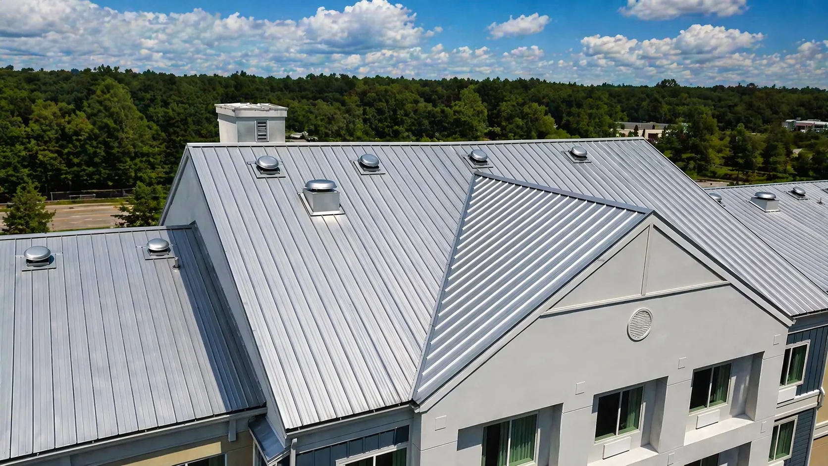 Commercial metal roofing installation by Titan Roofing and Construction in Jackson Tennessee