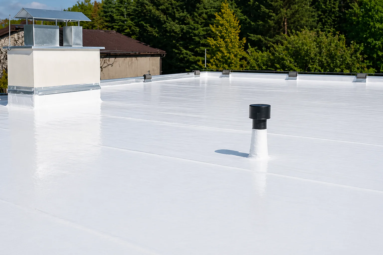 Commercial roof coating installation by Titan Roofing and Construction in Jackson Tennessee