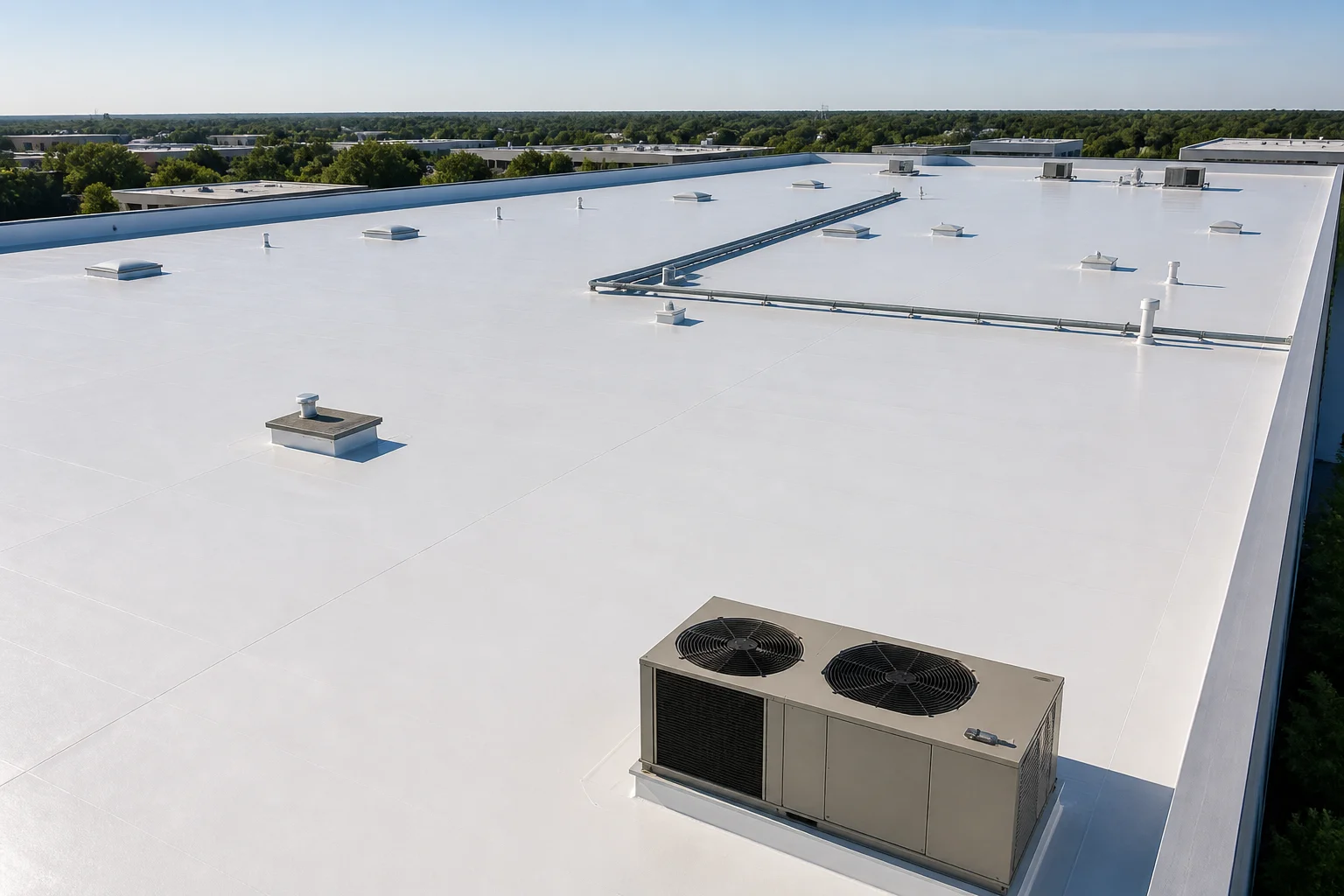 Single ply roofing system installed by Titan Roofing and Construction in Jackson Tennessee